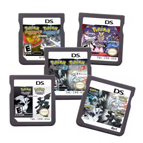 NDS Game Card ，Pokémon Games 2in1, 3in1, 4in1，SoulSilver+ HeartGold，black2 + White2，English Game Car