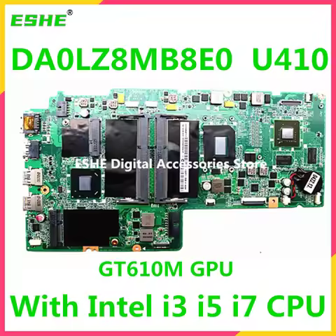 DA0LZ8MB8E0 Mainboard For Lenovo Ideapad U410 Laptop Motherboard With i3 i5 i7 CPU GT610M 1G GPU DDR