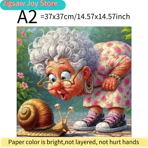 502pcs Grandma and Snail Adventure Wooden Jigsaw Puzzle - Challenging Large-Scale 2-Character Story 