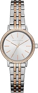 Women's AX5542 Lola Analog Display Analog Quartz Silver Watch, Silver/Rose Gold, Modern, silver/rose