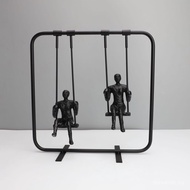 Sale Department Black Study Living Room Decoration Model Room Swing Cast Iron Home Modern Simple Ent