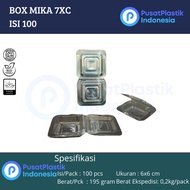 100pcs Plastic Mica Weetan KPM 7C | Mika Cake Food Size 7C Inner size 6cm x 6cm Height 2.5cm price a