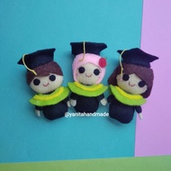 Boneka wisuda mini/Boneka aplikasi Wisuda/Boneka Hampers Wisuda 