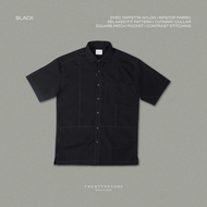 TWENTYSECOND เสื้อเชิ้ตแขนสั้น ผ้า Ripstop รุ่น Cody Relaxed Shirt - ดำ / Black