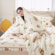 超柔瞬暖法蘭絨床包 被套 鋪棉暖暖被/床單 兩用被毯/FL056