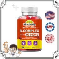 Nature's Way B-Complex & D3 Gummies: Promote Daily Energy, Focus & Immune Defense Vitamin B Complex 