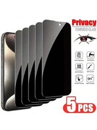 Protector De Pantalla De Privacidad De Cobertura Completa, 5 Uds., Para Iphone 14, 13, 12, 11 Pro, Xs Max, Iphone Xr, X, 6, 7, 8 Plus/15/15 Pro Max