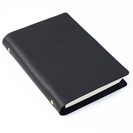 AIGUONIU Classic Leather Rings Binder Notebook A5 Genuine Leather Cover Journal Diary Sketchbook Pla