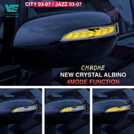 Vemart Honda city jazz 2003-2007 car side mirror led lamp chrome albino light accessories 4mode
