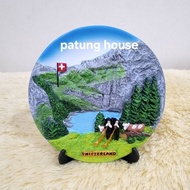 Swiss Blue Country Plate Souvenir Display