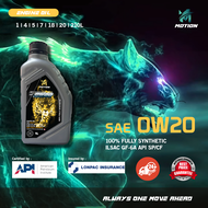 MOTION 0W20 Fully Synthetic Oil 1L 3L 4L Engine Oil Lubricant 0w-20 API SP  Benz Nissan Proton Perod