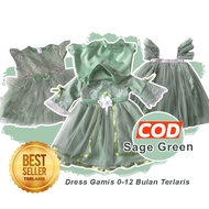 Sage Green Color Dress 6 12 Months Sage Green Color Dress Imported Sage Green Dress Gamis Aqiqah Kon