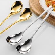 OUKEAI Korean Bibimbap Spoon 304 Stainless Steel Long Handle Spoon Restaurant Influencer Eating Spoo