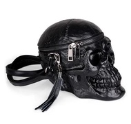 3D Skull Shoulder Bag Crossbones Messenger Bag Unisex Women Fashion Street Leather Zipper Handbags P