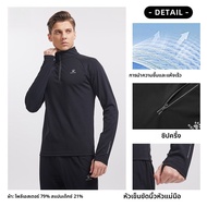 เสื้อยืดวิ่งแขนยาว KELME สำหรับผู้ชาย ฤดูใบไม้ร่วง 2023 แห้งเร็ว ชุดออกกำลังกาย คอตั้ง ระบายอากาศได้