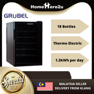 Grubel GWC-TP18BK Wine Chiller 18 BottlesSingle Temp 8C-18CStainless Steel ShelvesThermo Electric - 