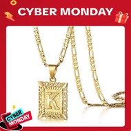 [ShopBlackFriday]KissYan Initial Letter Pendant Necklace for Men & Women, 14K Gold Plated Copper Alp