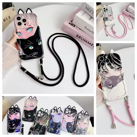 For Huawei P40 Lite Honor 70 90 200 400 MAGIC 7 6 4 Lite Honor 200 Smart 5G Crossbody Strap Cartoon 