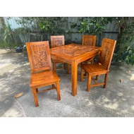 MEJA MAKAN KAYU JATI MINIMALIS/DINNING TABLE/DINNING SET/MEJA MAKAN+KACA/(4 KERUSI/6 KERUSI/8 KERUSI