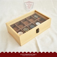 Premium Wooden Watch Box 10-Slot Wooden Watch Box/ Watch Case Pine Wood