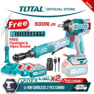 Total Li-ion Cordless Driver Ratchet + Impact Wrench 500Nm TOSLI240461