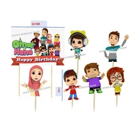 Toper / Topper / Birthday Cake Decoration / Happy Birthday Omar & Hana
