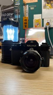 Nikon Nikormat EL with lens 28mm f/3.5 黑色菲林相機連廣角鏡頭 適合菲林新手入門