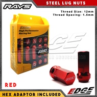 Rays Lug Nuts - 12mm x 1.5mm - 20pcs/set w/ Hex Adaptor // Rays High Performance Racing Nut hyper wh