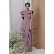 Karimadon Marga Double Layer Flounce Sleeved Semi Biased Gown With Pocket