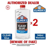 Elmer's CLEAR Glue 946ml Elmers CLEAR Glue Washable - 2 Bottles