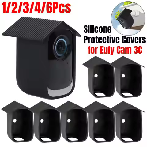 1/2/3/4/6Pcs Silicone Protective Covers for Eufy Cam 3C Security Camera Protective Case Anti-Scratch