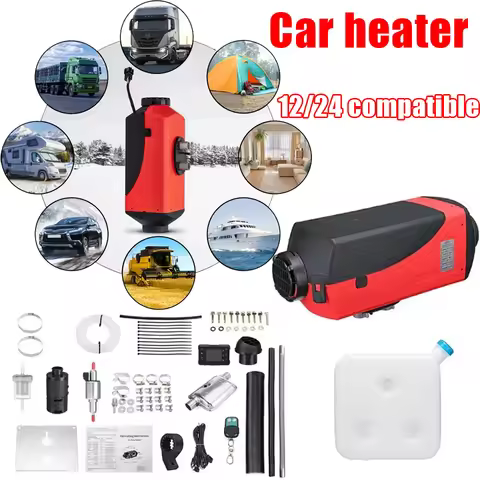 2/5KW Diesel Air Heater 12V/24VCompatible 10L Tank Diesel Parking Heater LCD Display and Remote Cont