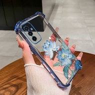 Casing Samsung A15 A16 A26 A25 A35 A55 4G 5G Phone case lotus anti drop four corner silicone tpu tra