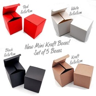 New Set of 5 Mini Kraft Box in Red White Black Kraft Colours!