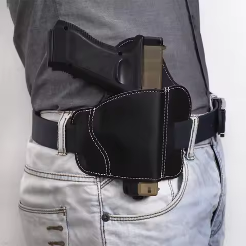 Right Hand Tactical Gun Holster Hunting Airsoft Leather Belt Pistol Holster For Glock 17 19 M9 1911 
