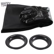 ถุงมือพ่นทรายยาง 1 คู่ ยาว 60 ซม. ถุงมือป้องกันงานพ่นทรายสำหรับงานหนัก สำหรับตู้เครื่องพ่นทราย