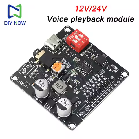 12V/24V voice playback module 1to1 trigger serial port control 10W/20W Class D amplifier drives 4Ω/8