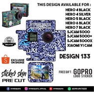 GOPRO HERO 4 , HERO 5 , HERO 6 , HERO 7, SJCAM 5000 , XIAOMI YI CAM 2K STICKER SKIN (DESIGN 133)