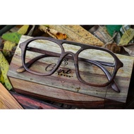 Square aviator wooden glasses