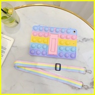❁ ✻ ❂ Pop it case w/lace Samsung Tab A 8inch T295 Silicone case w/stand
