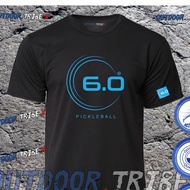 SIX ZERO BIG AQUA PICKLEBALL SHIRT PADDLE TENNIS COURT BADMINTON RUNNING MICROFIBER DRIFIT SHIRT