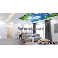 Ceiling wallpaper - cloud ceiling wallpaper biru - 3d home ceiling wallpaper