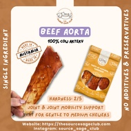 Air Dried Australian Beef Aorta (Cow's Artery) (single ingredient dog treats, dog dental chew) Sourc