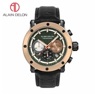 Alain Delon Leather Watch 💯 (Ori) AD461-1092 Black Colour strap / Alain Delon Watch / Men Watch