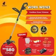 WORX Grass Cutter WD163 20V Cordless Electric Grass Cutter Grass Trimmer Mesin Rumput Cordless Mesin Rumput Bateri