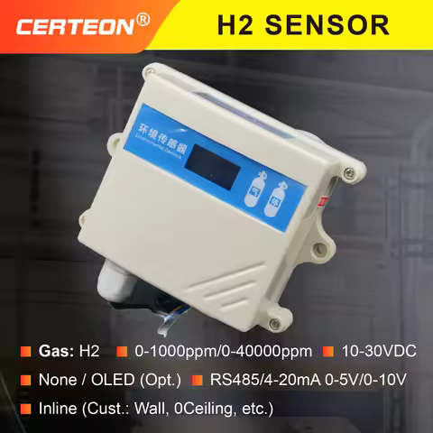 QT‑G10H2 Hydrogen Sensor Duct/Pipeline Mount 0‑40000PPM with 4‑20mA 0‑10V RS485 Output for Industria