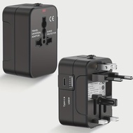 Foldable All-in-One 2.4A Dual USB-A International Travel Adapter Converter From EU/UK/US/AU To EU/UK