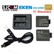 [OEM] แท่นชาร์จคู่ หรือ แบตเตอรี่ SJCAM SJ4000 AIR SJ5000 4K eken H9 H9R Yi Discovery battery charger