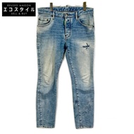 Dsquared2 S78LB0094 靛藍棉質滑板牛仔褲/滑板牛仔褲紐帶門襟牛仔褲 48碼 [二手]