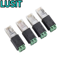 LUSIT RJ45 Terminal Adapter, 2PIN Terminal RJ45 Male Connector RJ45 to RS485 Converter, Splitter  Ad